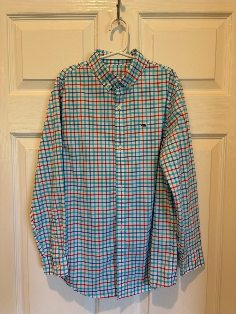 Vineyard Vines Blue, Red & Green Plaid Button-Down Shirt